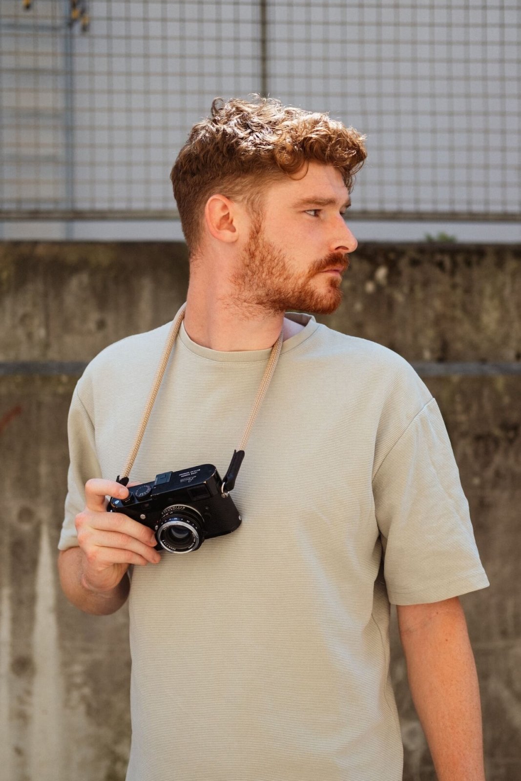 Kameragurt, Rope, Kameraseil mit Leica. Von seam strap