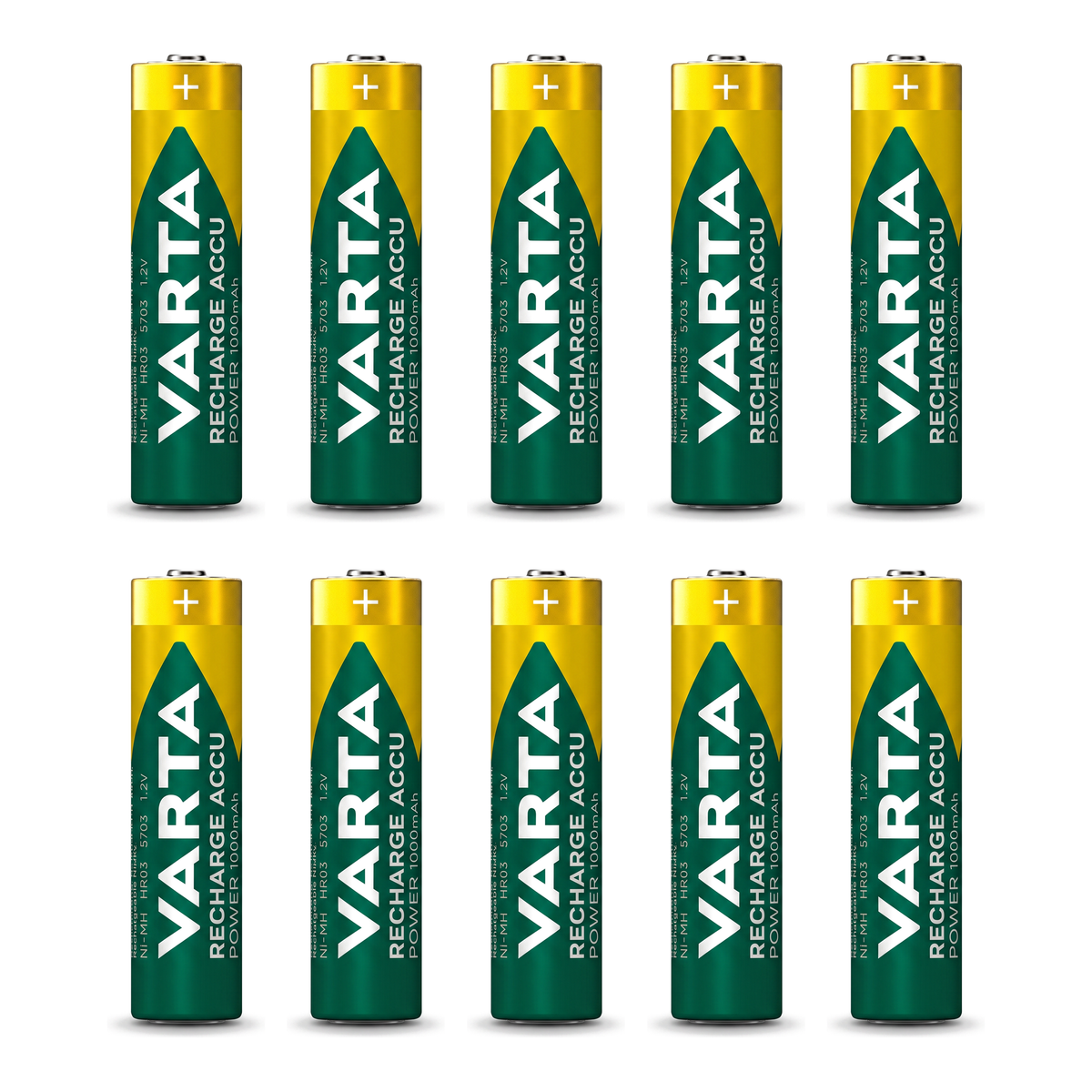 Varta AAA Akku NiMH 1000 mAh wiederaufladbar, 10er und 12er Pack