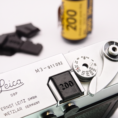 Blitzschuhabdeckung mit ISO-Wert für Leica M3, Nikon FM, Canon AE-1, Rollei 35 (7er-Pack)