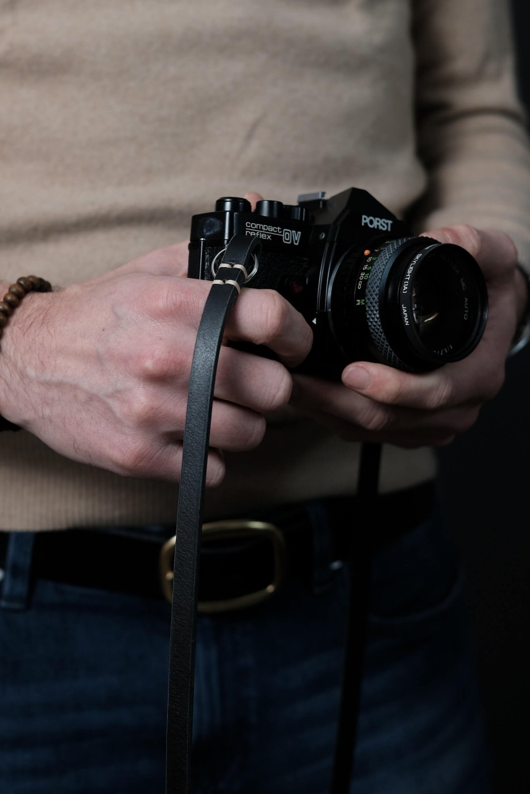 Pflanzlich gegerbte Kameragurte aus Leder seam strap