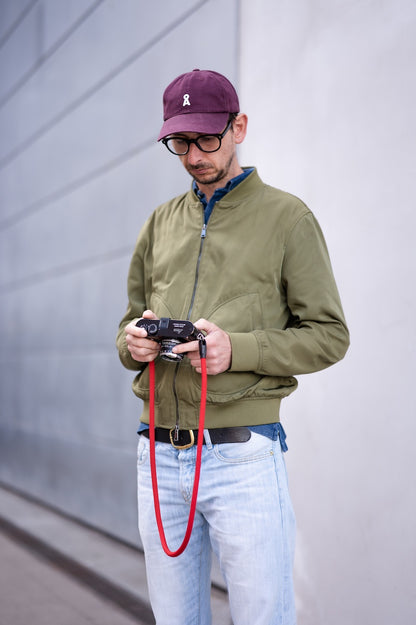 seam strap paracord kletterseil kameragurt in rot