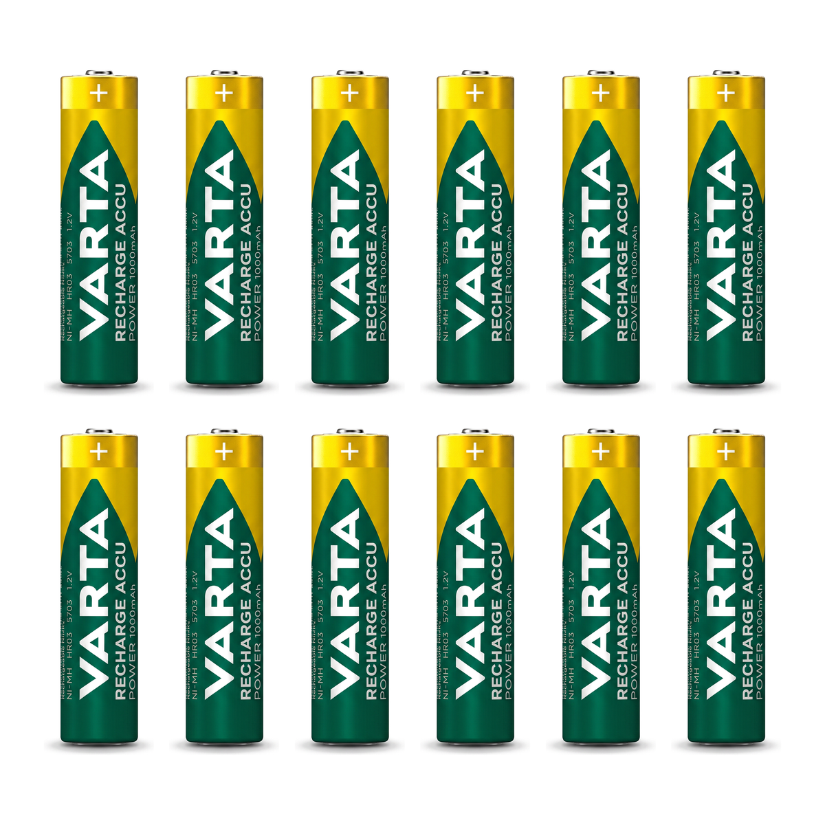 Varta AAA Akku NiMH 1000 mAh wiederaufladbar, 10er und 12er Pack